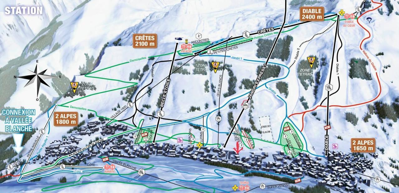Residence Plein Sud A Cote Jandri Express, Front De Neige, Vue Splendide, Label 2 Alpes, Classe 2 Etoiles Tourisme Les Deux Alpes Kültér fotó